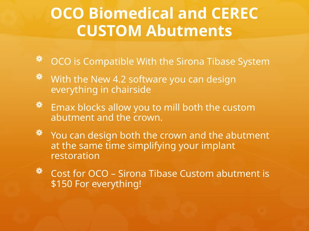OCO Biomedical Custom Abutment and Crown With - slide 26 of 26