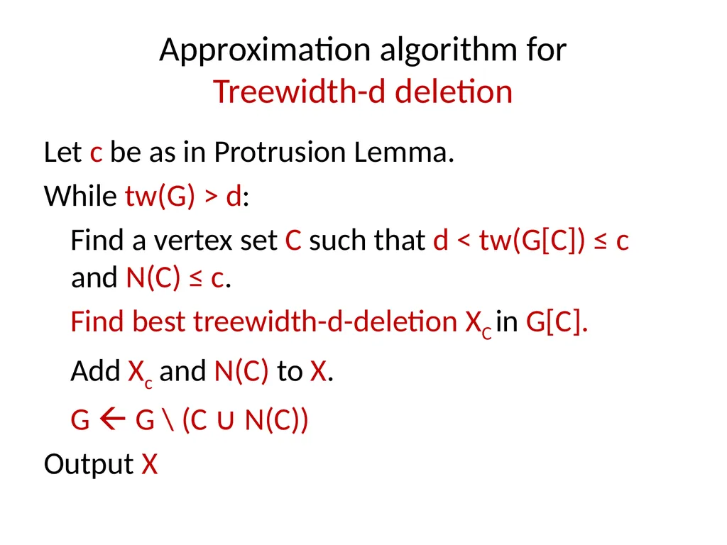 Applications of Treewidth in Algorithm Design - slide 48 of 55