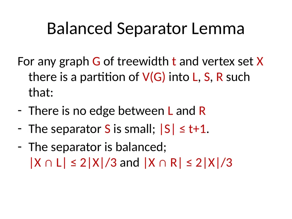 Applications of Treewidth in Algorithm Design - slide 30 of 55