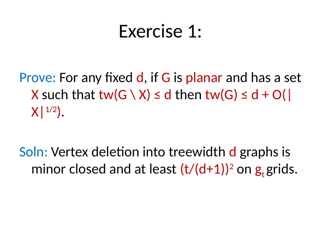 Applications of Treewidth in Algorithm Design - slide 19 of 55
