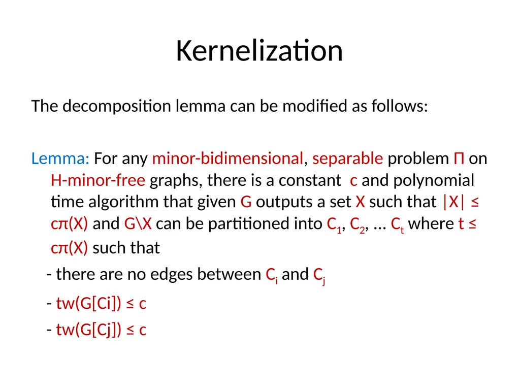 Applications of Treewidth in Algorithm Design - slide 52 of 55