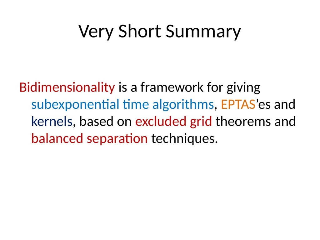 Applications of Treewidth in Algorithm Design - slide 54 of 55