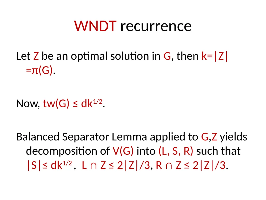 Applications of Treewidth in Algorithm Design - slide 33 of 55