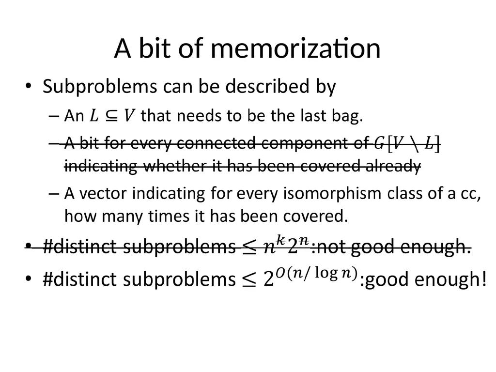 Subexponential time algorithms and lower bounds - slide 22 of 31