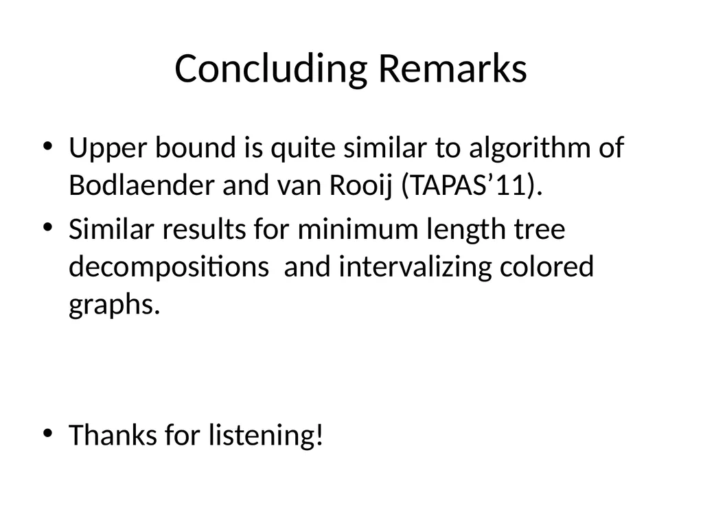 Subexponential time algorithms and lower bounds - slide 31 of 31
