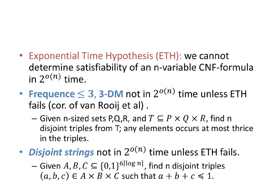 Subexponential time algorithms and lower bounds - slide 25 of 31