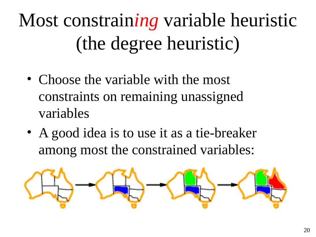 Constraint Satisfaction Problems Tuomas Sandholm - slide 20 of 46
