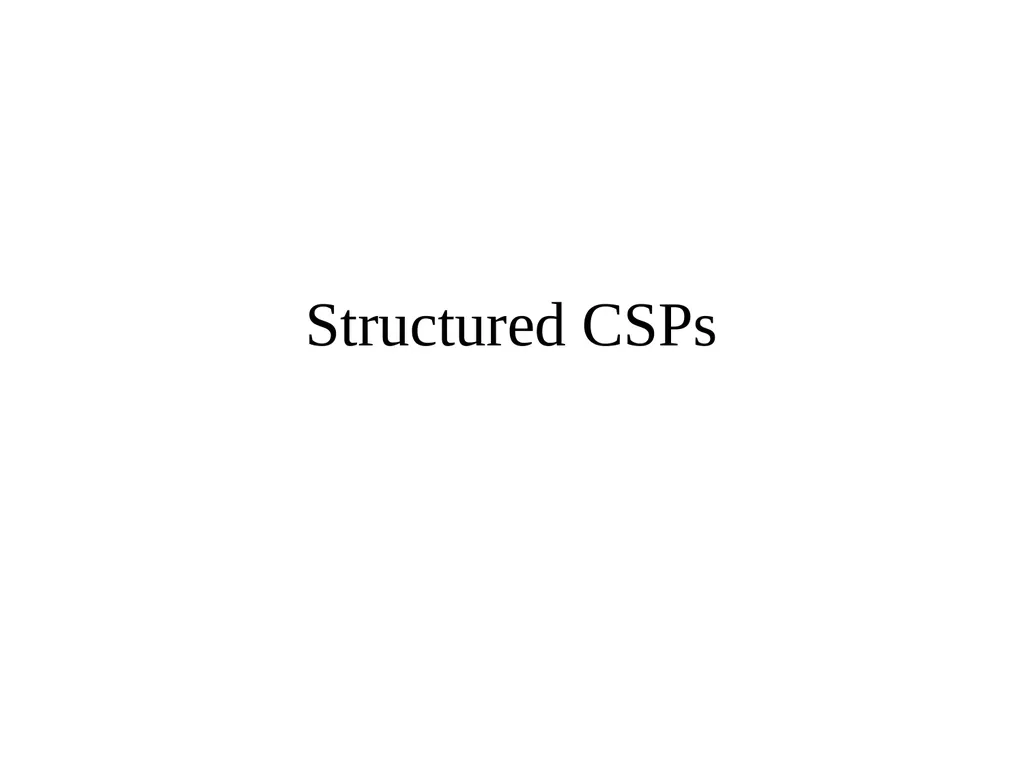 Constraint Satisfaction Problems Tuomas Sandholm - slide 34 of 46