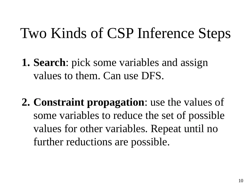 Constraint Satisfaction Problems Tuomas Sandholm - slide 10 of 46