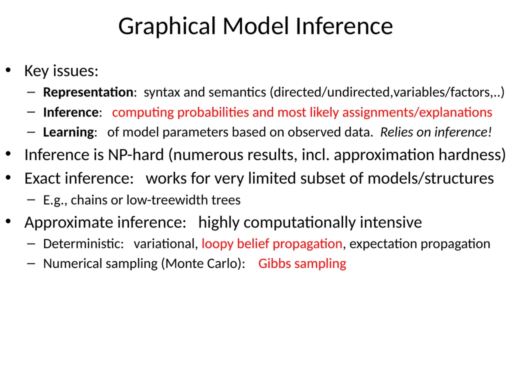 Scaling Up Graphical Model Inference View observed - slide 3 of 15