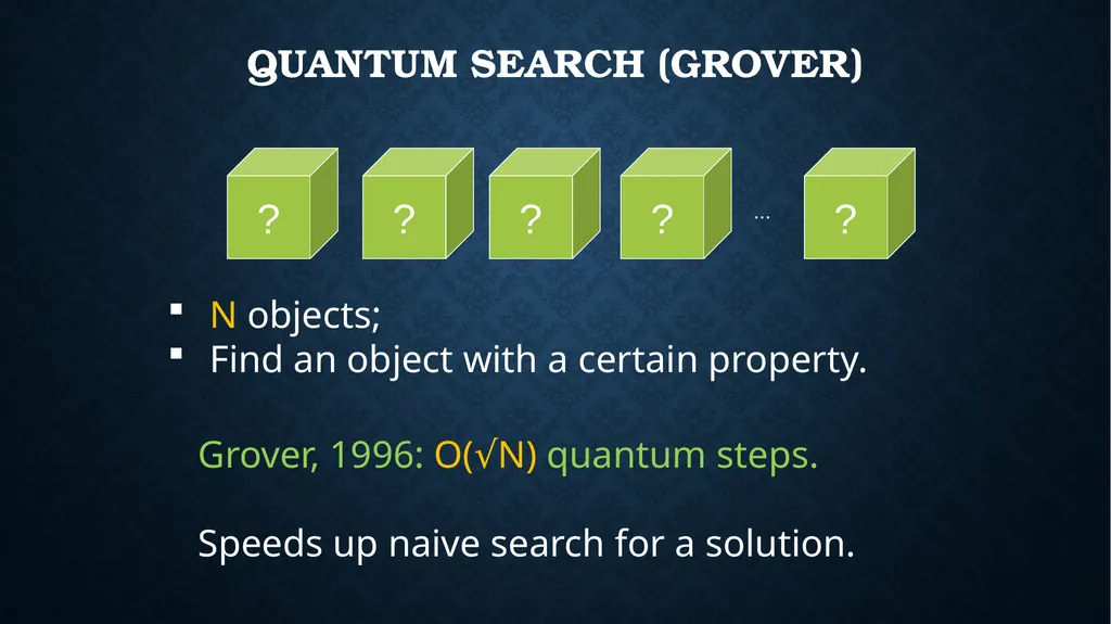 quantum speedups For search AND OPTIMIZATION - slide 2 of 36