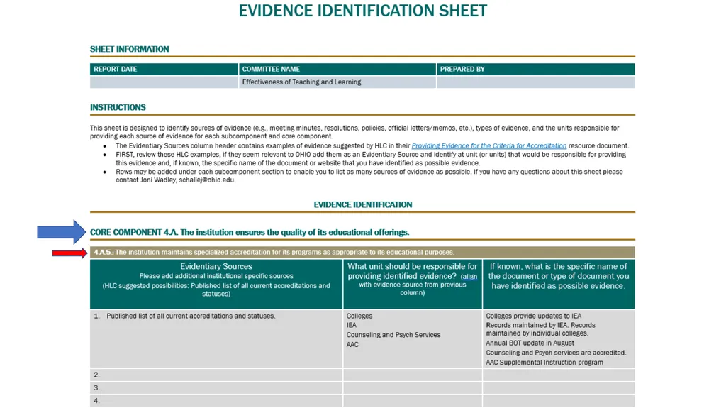 HLC Evidence Collection HLC Open Pathway Next - slide 17 of 45