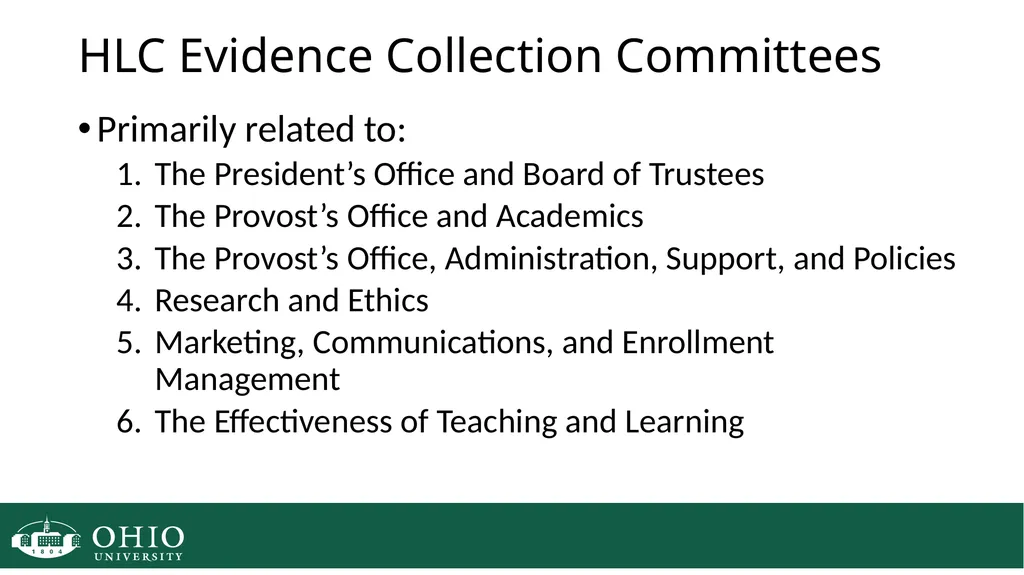 HLC Evidence Collection HLC Open Pathway Next - slide 9 of 45