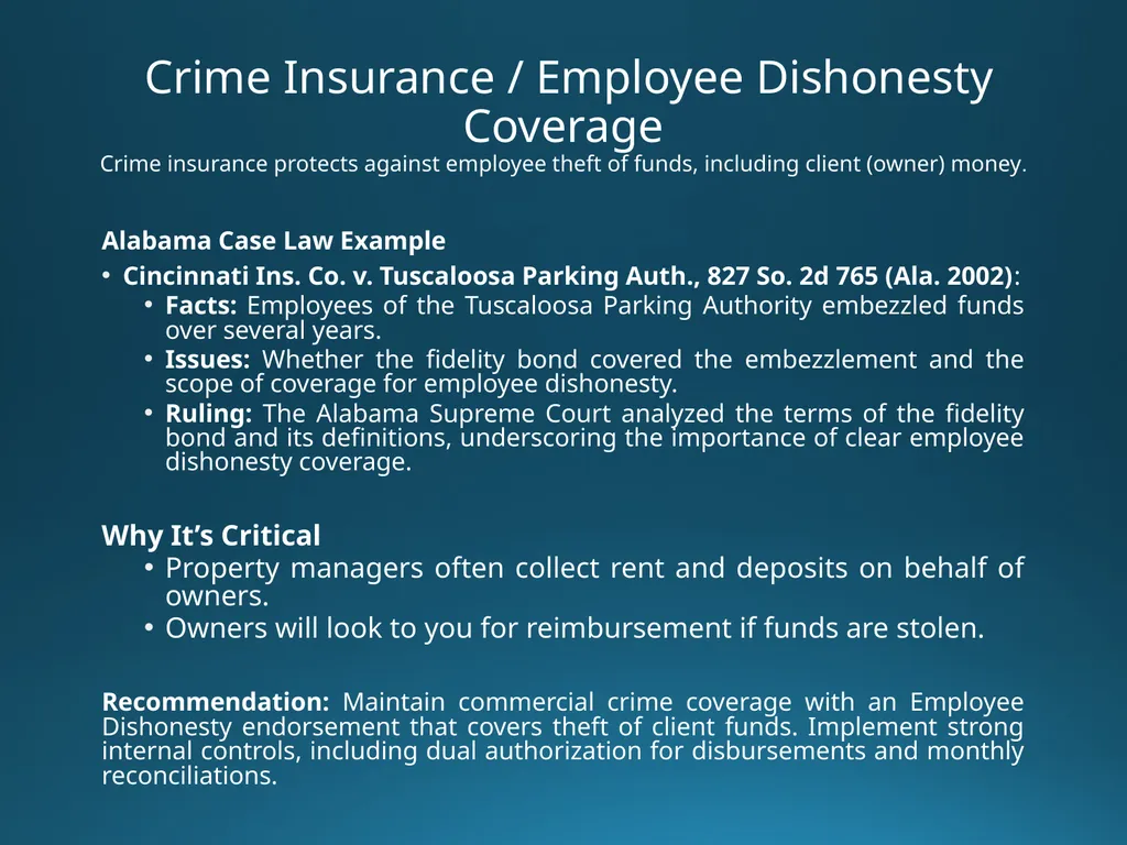 Leases, Insurance, and Fraud Jeffrey C. Smith, - slide 21 of 35