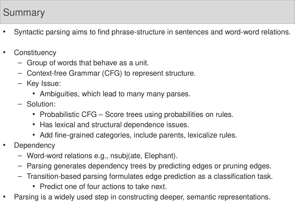 Dependency Parsing Niranjan Balasubramanian March - slide 25 of 25
