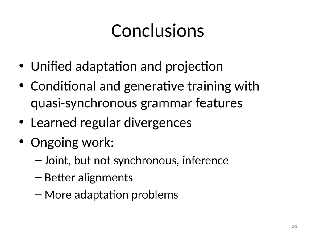 Parser Adaptation and Projection with - slide 25 of 27