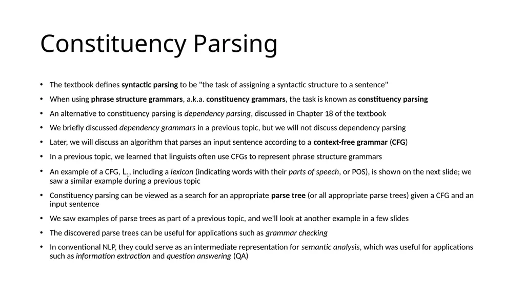 ECE467: Natural Language Processing Parsing If you - slide 3 of 46