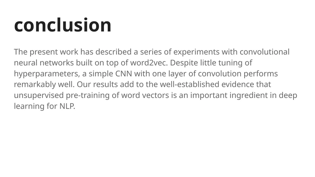 Convolutional Neural Networks for sentence - slide 15 of 15