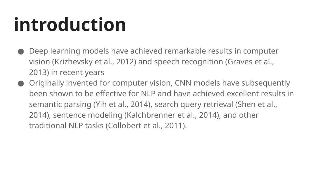 Convolutional Neural Networks for sentence - slide 3 of 15