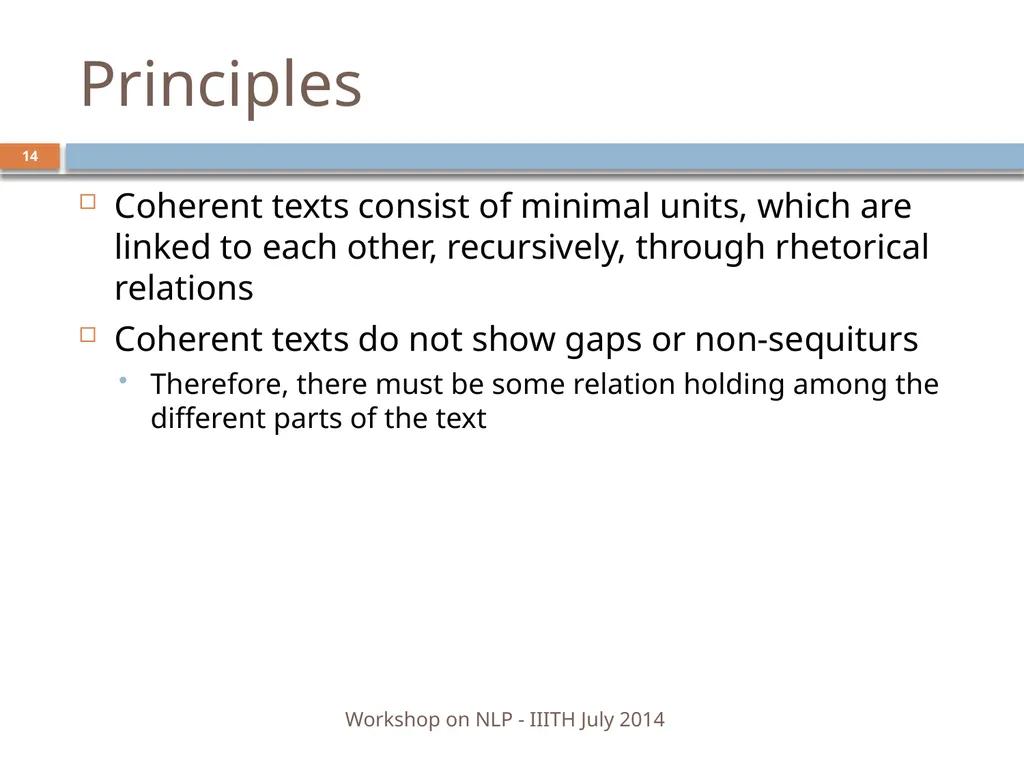 Discourse Processing Ranjani Parthasarathi - slide 14 of 99