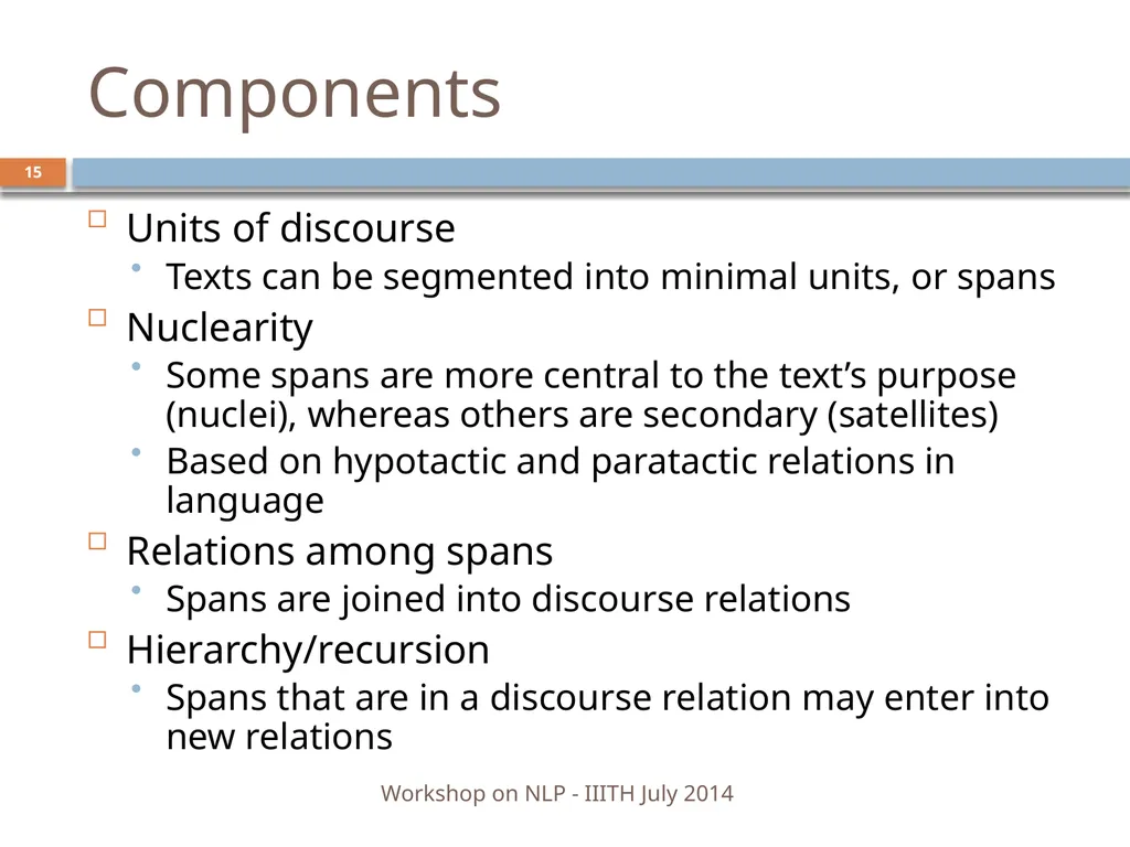 Discourse Processing Ranjani Parthasarathi - slide 15 of 99