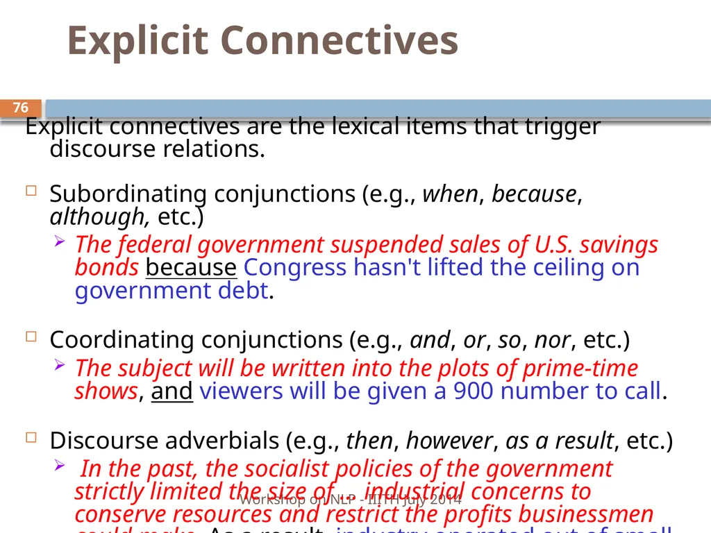 Discourse Processing Ranjani Parthasarathi - slide 76 of 99