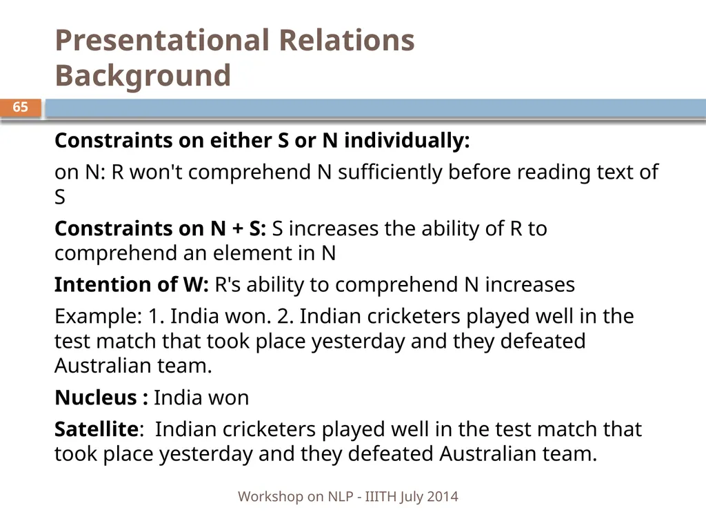 Discourse Processing Ranjani Parthasarathi - slide 65 of 99