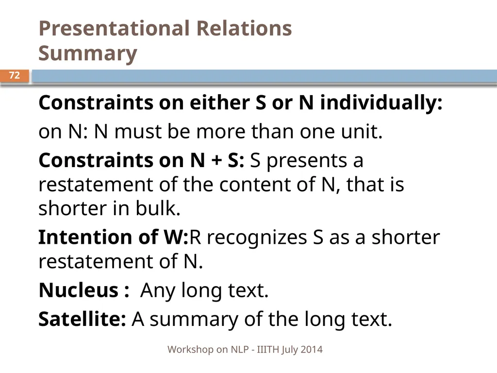 Discourse Processing Ranjani Parthasarathi - slide 72 of 99