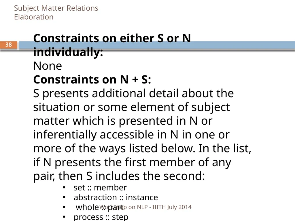Discourse Processing Ranjani Parthasarathi - slide 38 of 99