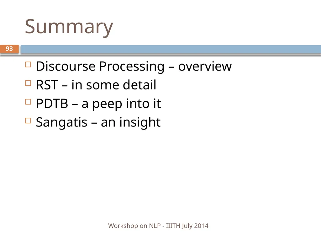 Discourse Processing Ranjani Parthasarathi - slide 93 of 99
