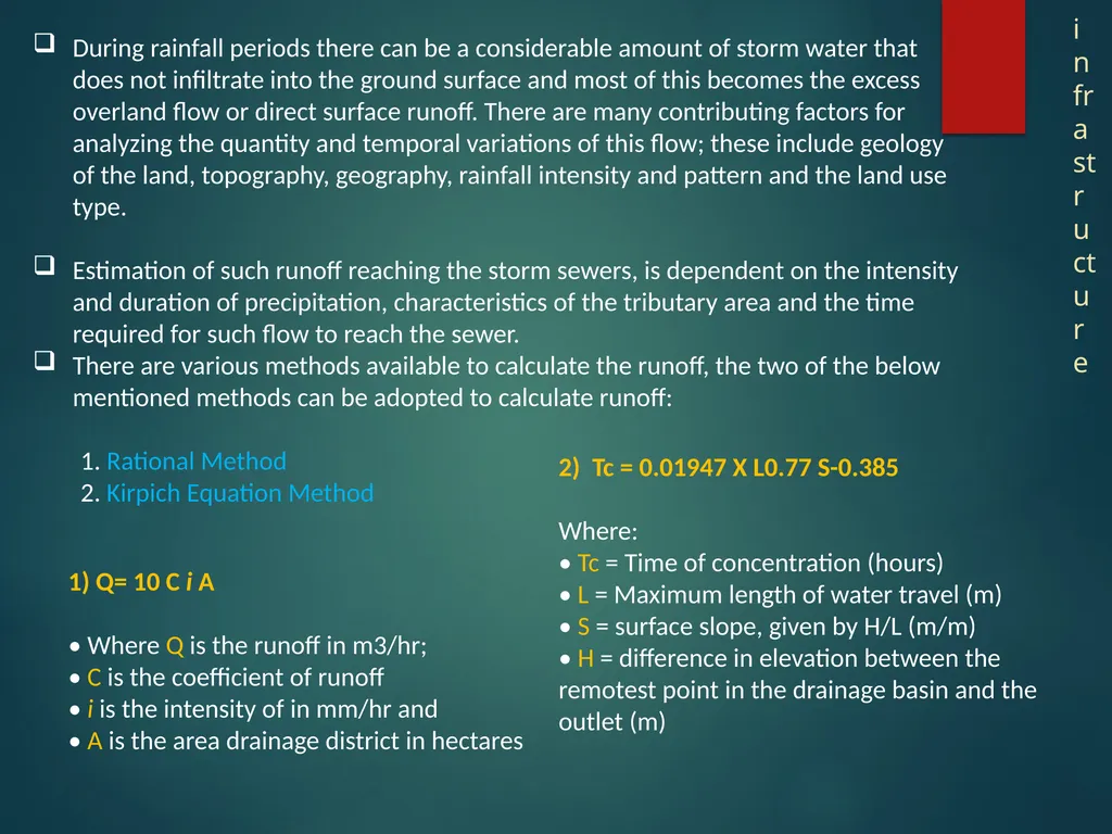 STORM WATER Subject: Infrastructure and Transport - slide 3 of 5