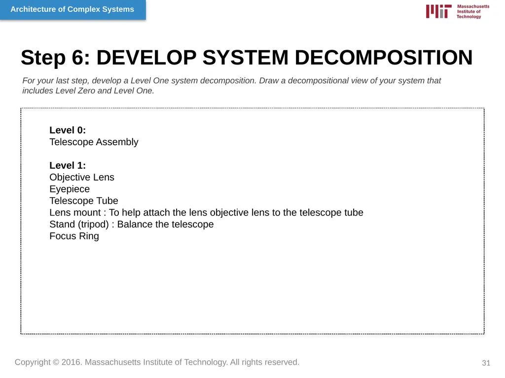 Architecture of Complex Systems Week 1: Systems - slide 31 of 31