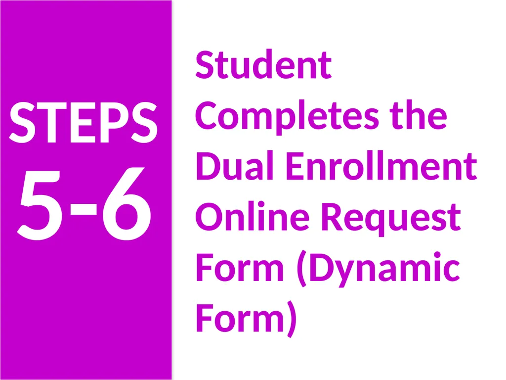 Step-by-Step Guide for Dual Enrollment Steps 1-3: - slide 10 of 32