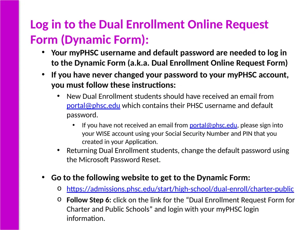 Step-by-Step Guide for Dual Enrollment Steps 1-3: - slide 11 of 32
