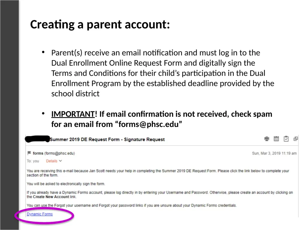 Step-by-Step Guide for Dual Enrollment Steps 1-3: - slide 18 of 32