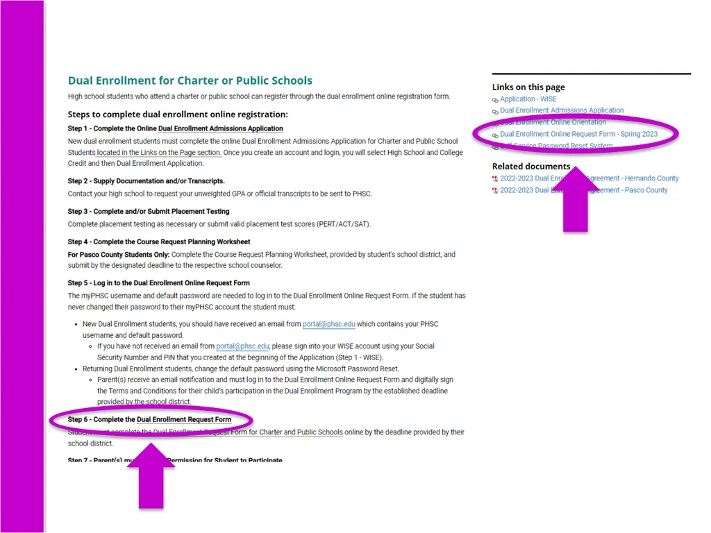Step-by-Step Guide for Dual Enrollment Steps 1-3: - slide 12 of 32