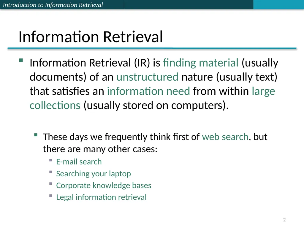 Introducing Information Retrieval and Web Search - slide 2 of 53