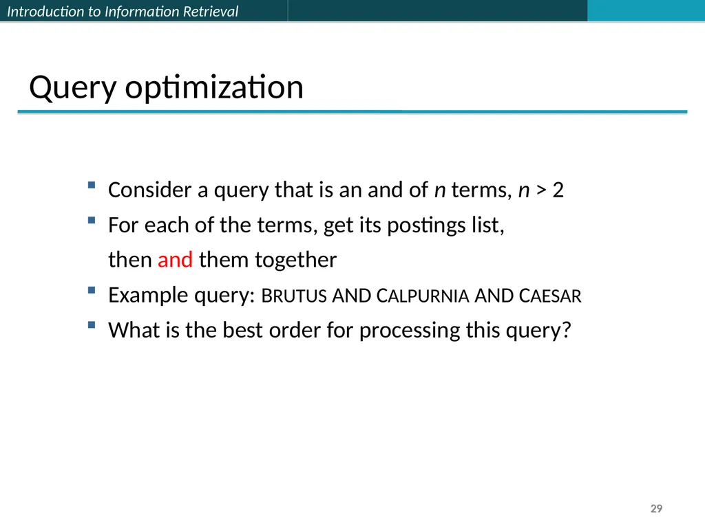 Lecture 1 : Full-text Indexing 楊立偉教授 台灣科大資管系 - slide 29 of 39