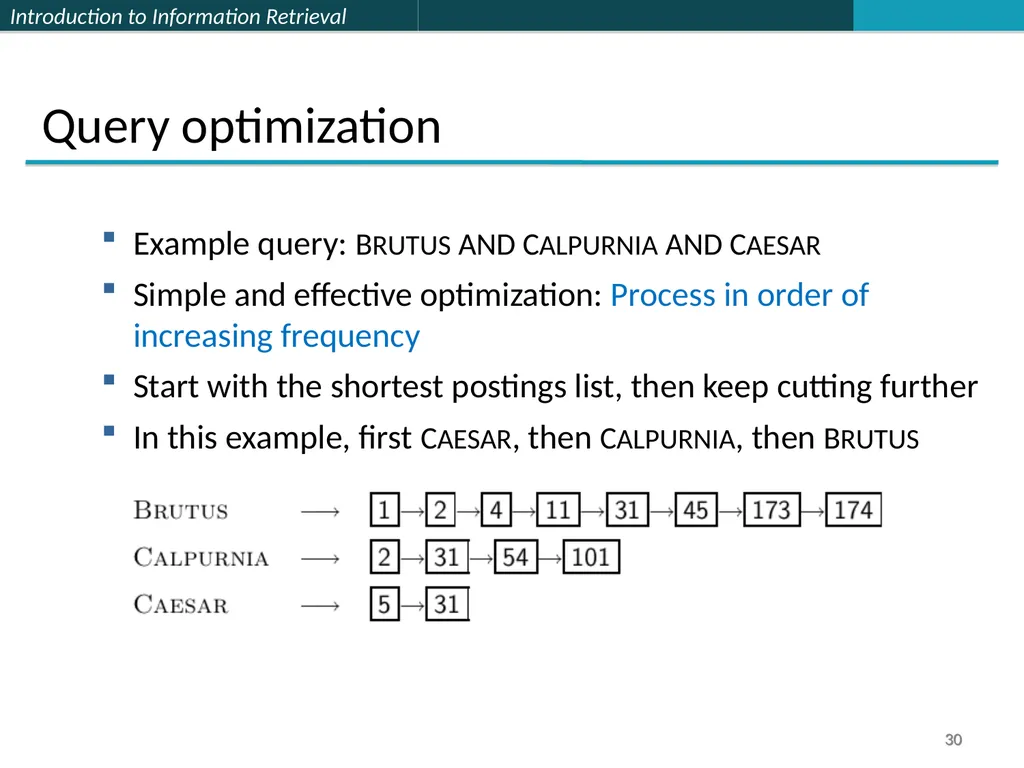 Lecture 1 : Full-text Indexing 楊立偉教授 台灣科大資管系 - slide 30 of 39