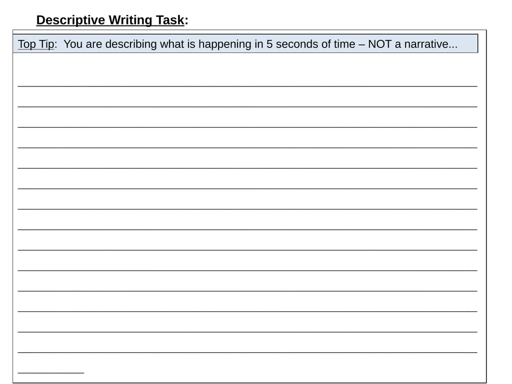 Longer Writing Task: Developing Descriptive - slide 3 of 6