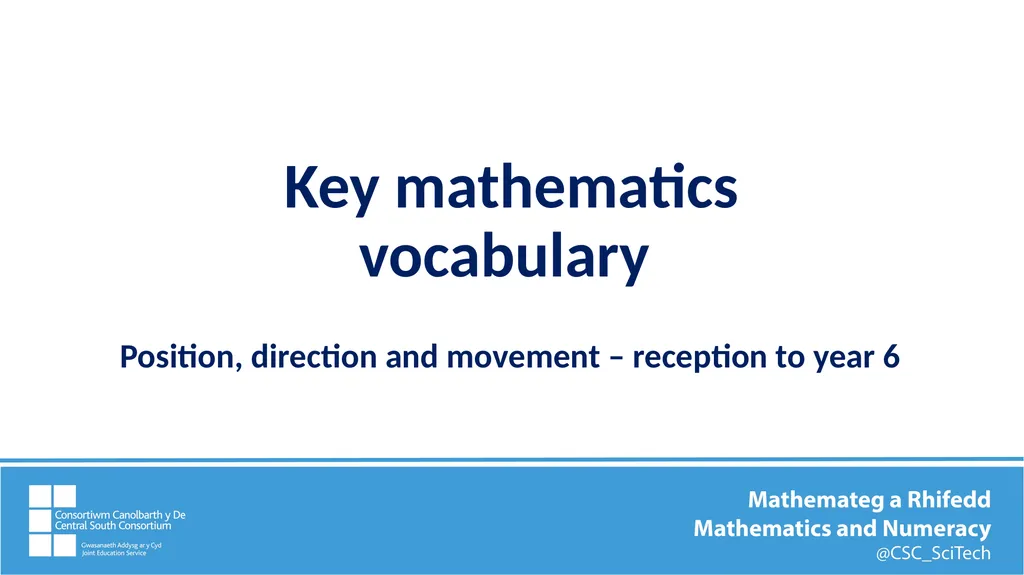 Key mathematics vocabulary Position, direction and - slide 1 of 11