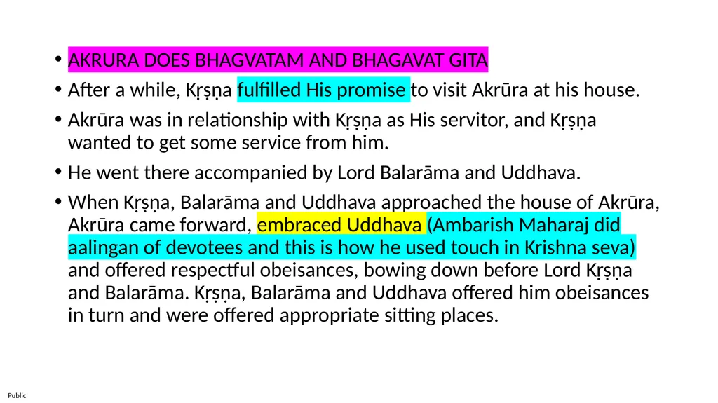 SB 10.48: Kṛṣṇa Pleases His Devotees Shloka 1 to - slide 22 of 38