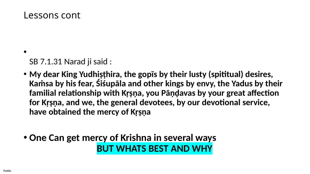 SB 10.48: Kṛṣṇa Pleases His Devotees Shloka 1 to - slide 20 of 38