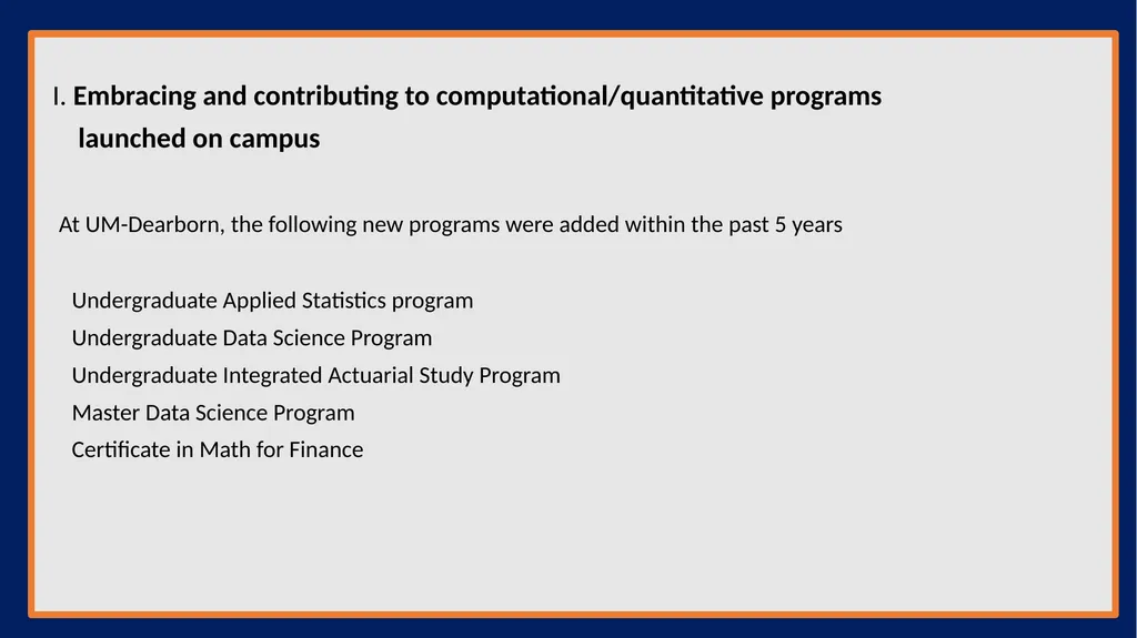 AMS Chairs Workshop Modernizing Mathematics and - slide 3 of 11