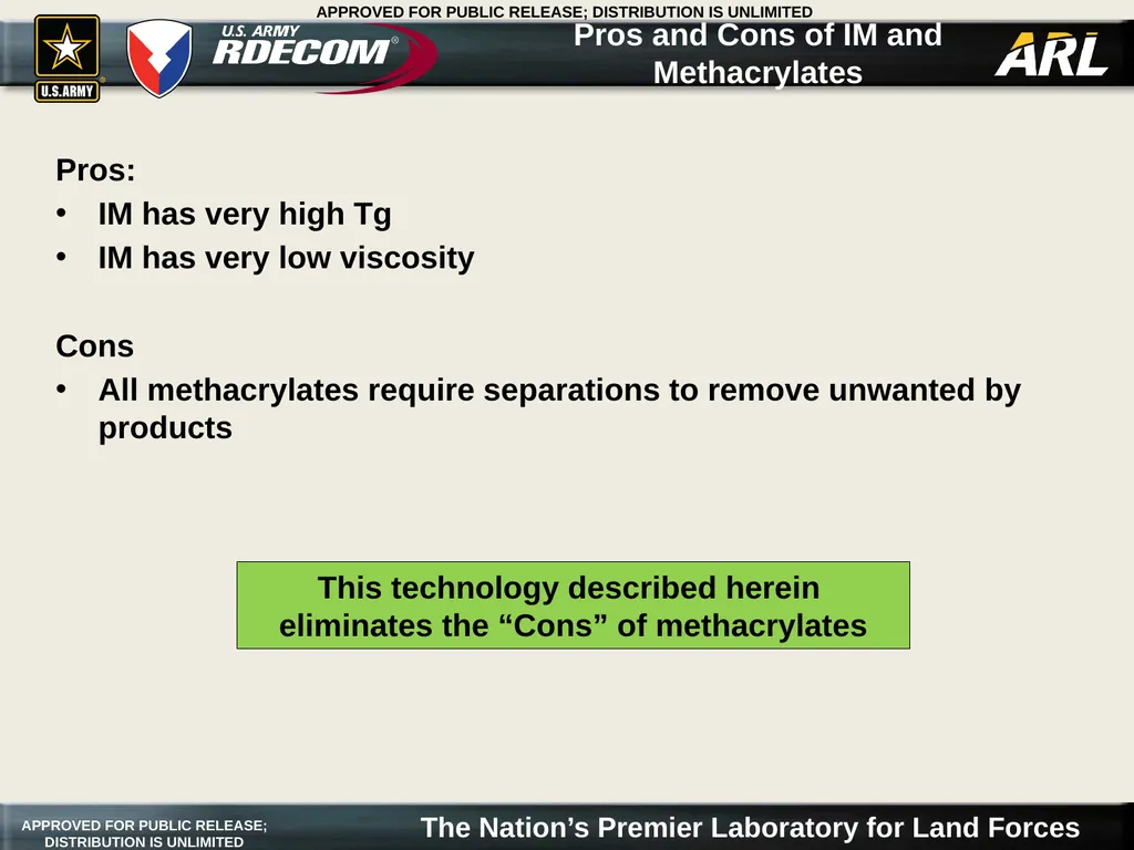 IM has extremely low viscosity Low IM viscosity - slide 2 of 9