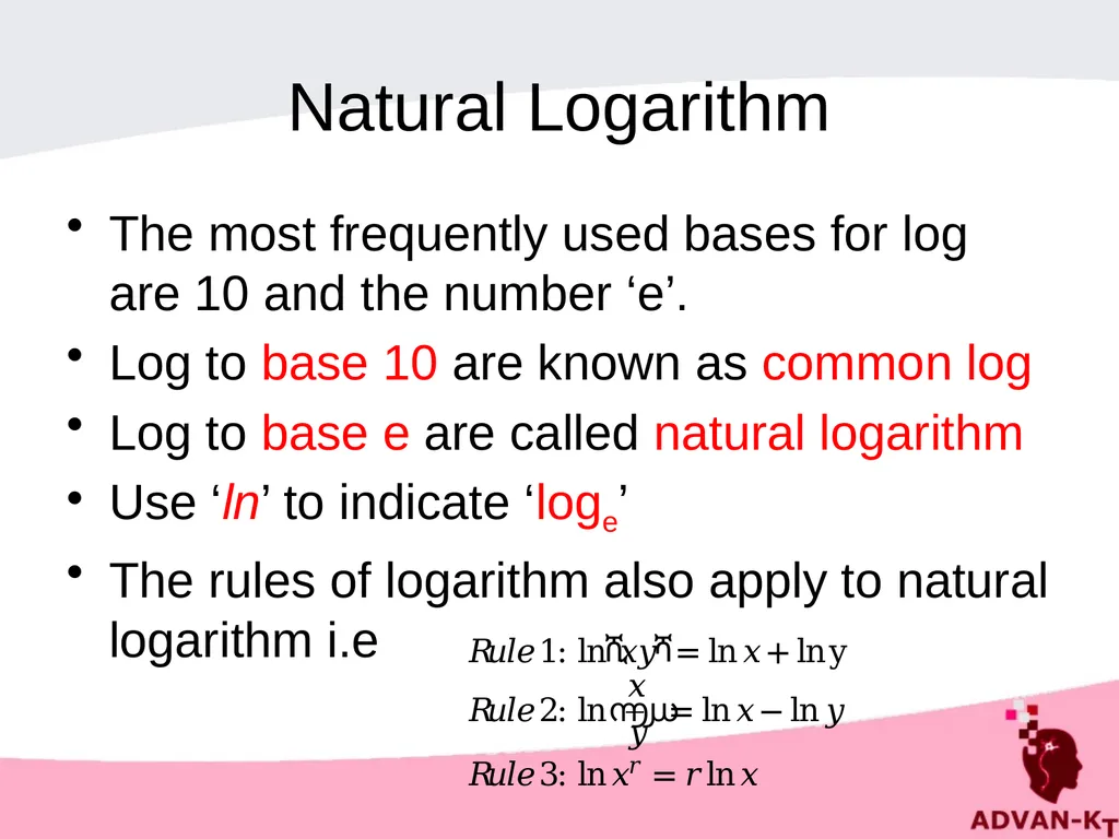 LOGARITHMS Definition of a logarithm If a number y - slide 12 of 16