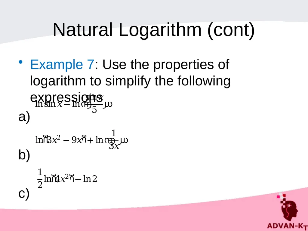 LOGARITHMS Definition of a logarithm If a number y - slide 13 of 16