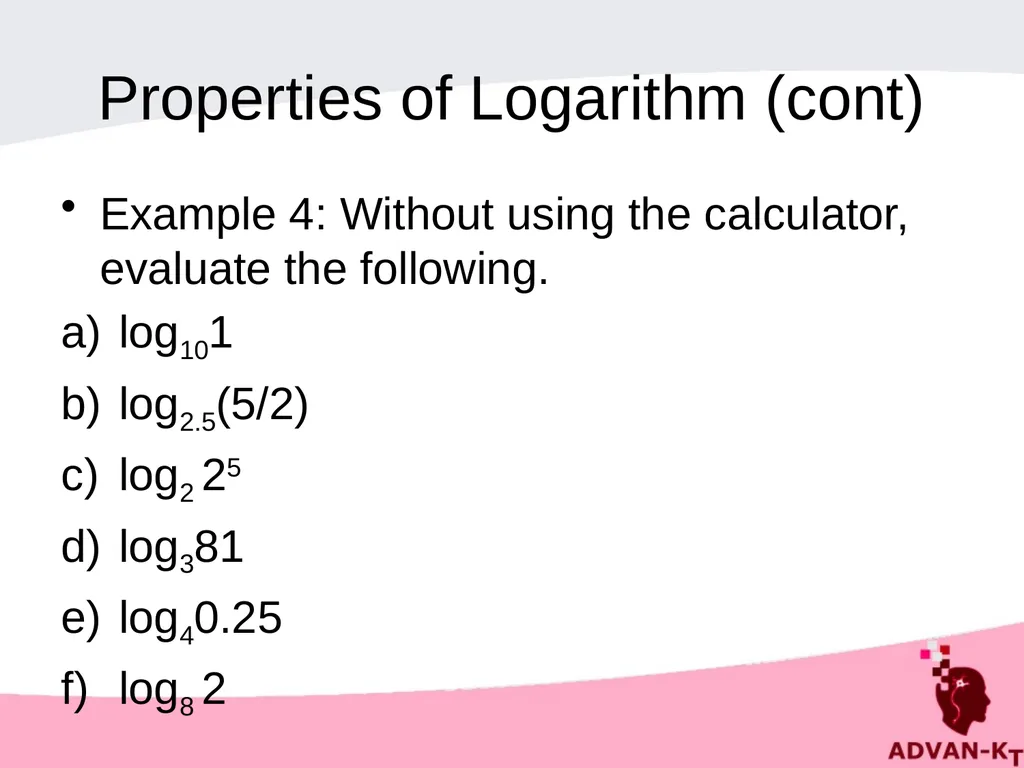 LOGARITHMS Definition of a logarithm If a number y - slide 5 of 16