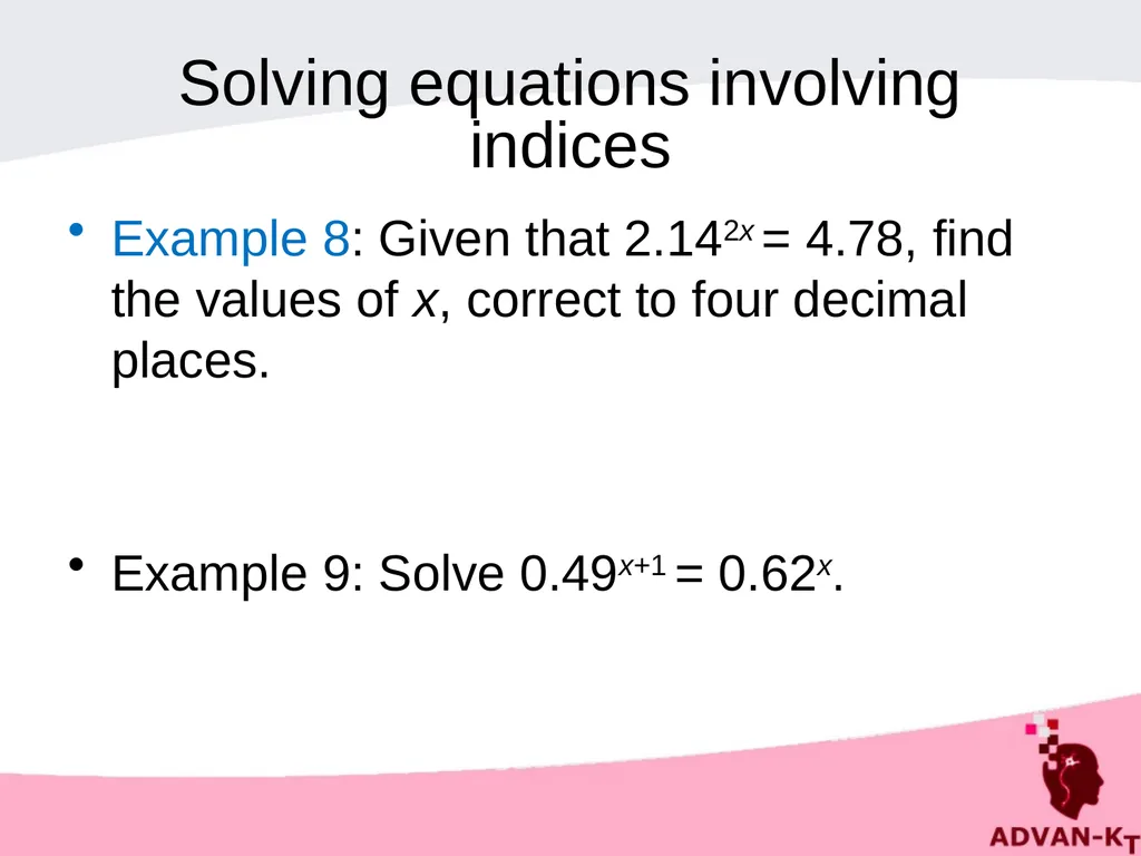 LOGARITHMS Definition of a logarithm If a number y - slide 15 of 16