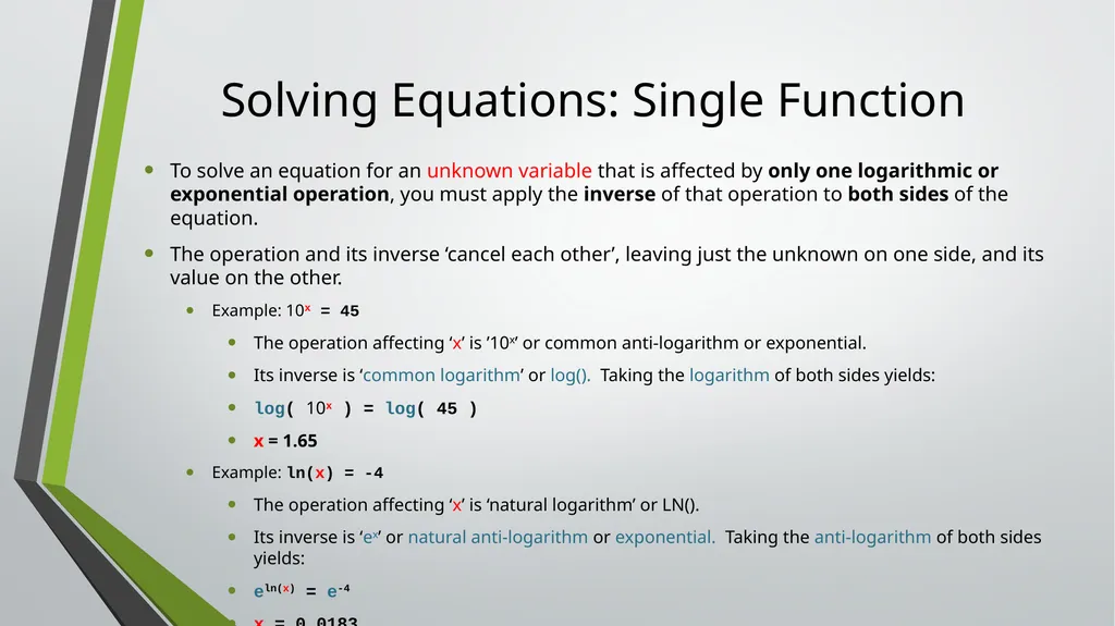 Logarithms ID1050– Quantitative & Qualitative - slide 10 of 11